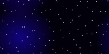 Düşen kar taneleri pürüzsüz desen. Uçan kar, don ve kar ile ilgili bir resim. Mavi gece geçmişinde noel kutlaması için kusursuz bir baskı. Yeni Yıl için Tatil Vektörü illüstrasyonu
