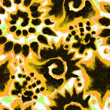 Suluboya el boyası kusursuz desen. Benekler, noktalar ve yırtık kenarlarla karıştırılmış illüstrasyon. Modern soyut arka plan. Tekstil, yüzey, moda, mayo tasarımı için sonu gelmeyen gerçeküstü desen.