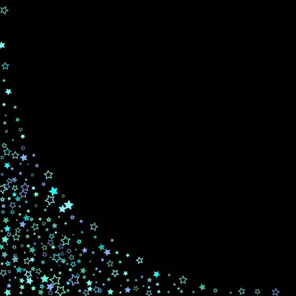 Azul Cian Estrellas Brillo Turquesa Confeti Brillante Pequeños Dispersos Elementos — Vector de stock