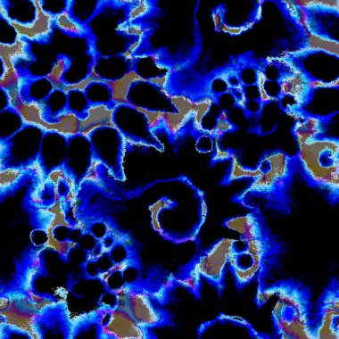 Suluboya el boyası kusursuz desen. Benekler, noktalar ve yırtık kenarlarla karıştırılmış illüstrasyon. Modern soyut arka plan. Tekstil, yüzey, moda, mayo tasarımı için sonu gelmeyen gerçeküstü desen.