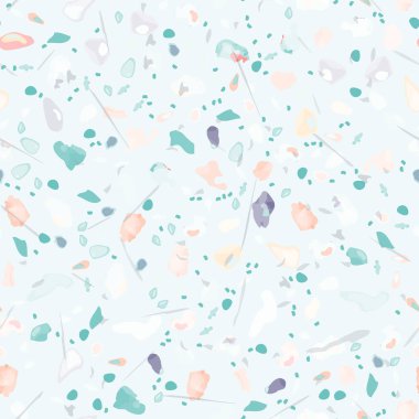 Terrazzo Doku Vektörü. Döşemesi olmayan desen. Zemin Granit desenli. Taş, Kaya, Mermer Tekstil Arkaplanı. Doğal Pavement, Mozaik Şablonu. Kuvars, Çakıl Taşı. İç Dekorasyon Tasarımı.