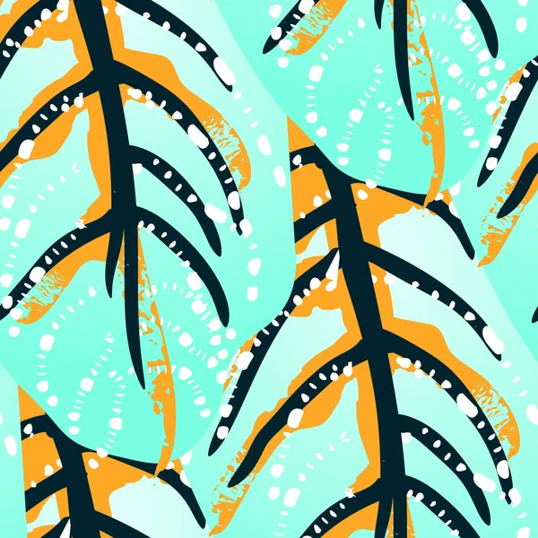 Tropický List Moderní Motiv Džungle Print Listoví Letní Bezešvé Vzor — Stockový vektor