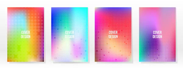 Minimal Poster Pastel Soft Rainbow Gradient Set Graphic Color Background — Stock Vector