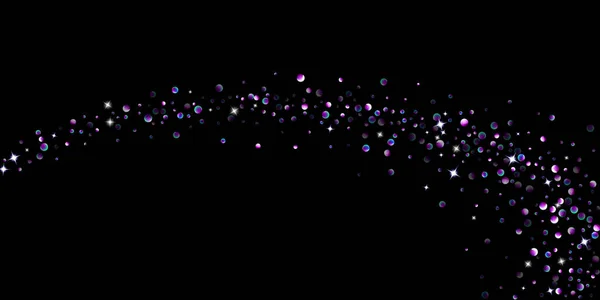 Фіолетові Блискучі Елементи Зірки Блискучі Конфетті Розкидані Маленькі Блискучі Блимаючі — стоковий вектор
