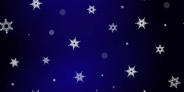 雪の結晶のシームレスなパターン 雪を飛んでイラスト 青い夜の背景にクリスマスのお祝いのための冬のシームレスなプリント 正月のホリデーベクトルイラスト — ストックベクタ