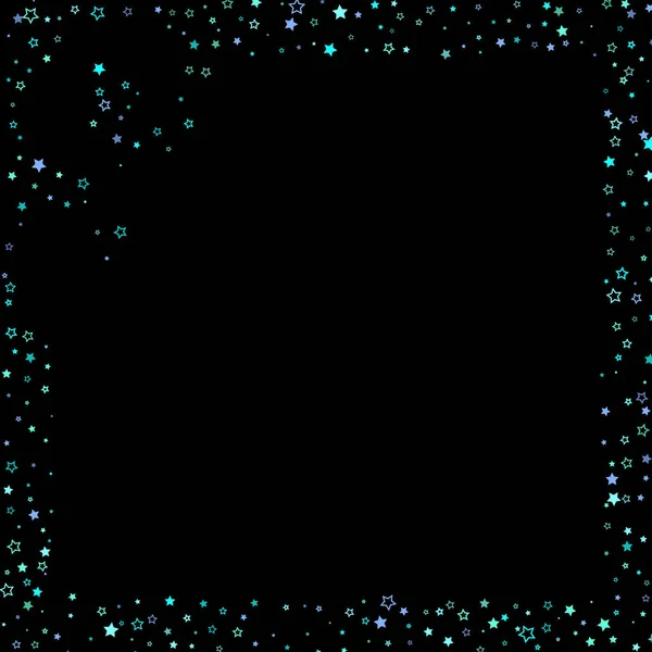 Estrelas Brilho Azul Ciano Turquesa Confete Brilhante Espalhados Pequenos Elementos —  Vetores de Stock