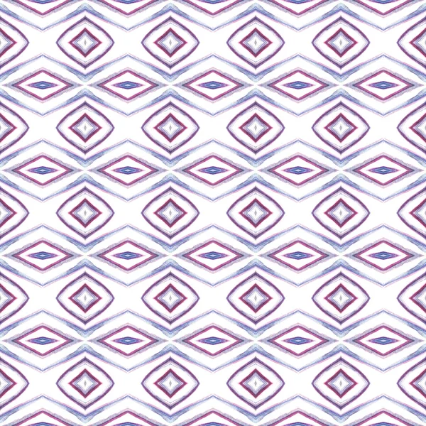 Chevron Geometric Hand Drawn Painted Moroccan Spanish Mediterranean Majolica Seamless — Stock Photo, Image