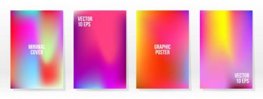 Asgari Poster. Pastel Soft. Gökkuşağı Gradyan Kümesi. Grafik Renk Arkaplanı. Bulanık ağ dokusu. Vektör Modern Banner. Soyut Parlak Duvar Kağıdı. Gradyan Teknoloji Kapağı. Mobil Şablon Tasarımı.