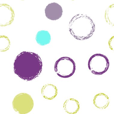 Polka Nokta. Doku Vektörü Kusursuz Desen. Parlak Noktalı Desen. Suluboya Şekli Kaotik Şekillerle Soyut Beyaz Arkaplan. Grunge Vintage Paketleme. Tebeşir Fırçası Yuvarlakları, Konfeti