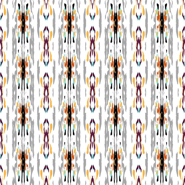 Batik Dibujado Mano Adorno Textura Pintura Geométrico Geográfico Repetición Interminable — Vector de stock