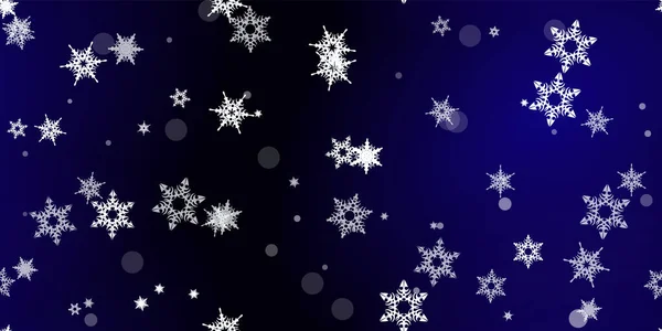 Falling Snowflakes Seamless Pattern Illustration Flying Snow Frost Snowfall Winter — Stock Vector