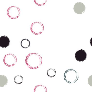 Şirin Polka Noktaları. Sonsuz Tekrar Yazdır. Çok renkli dekor. Suluboya Şekli Kaotik Şekillerle Soyut Beyaz Arkaplan. Yaz Sanatsal Yüzeyi. Tebeşir Fırçası Yuvarlakları, Konfeti