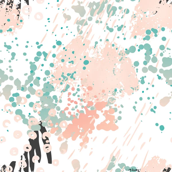 シームレスなパターンをスプレーします ファッションコンセプト 病気の印刷物 ピンク ミントイラスト グラマー表面繊維 インク汚れ スプレーペイント スプラッシュ ブロット — ストックベクタ