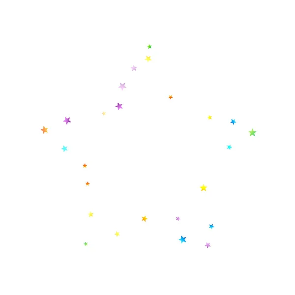 Confetti Festivo Del Arco Iris Plantilla Carnaval Estrella Colorida Cayendo — Vector de stock