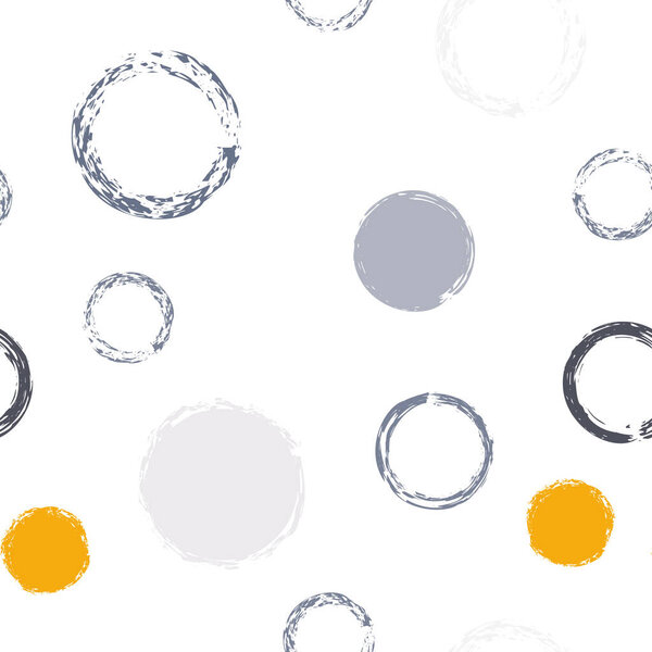 Polka Dot. Векторная текстура. Разноцветная иллюстрация. Белый абстрактный фон с акварелью осенью хаотические формы. Простой художественный текстиль. Меловой раунд, Конфетти