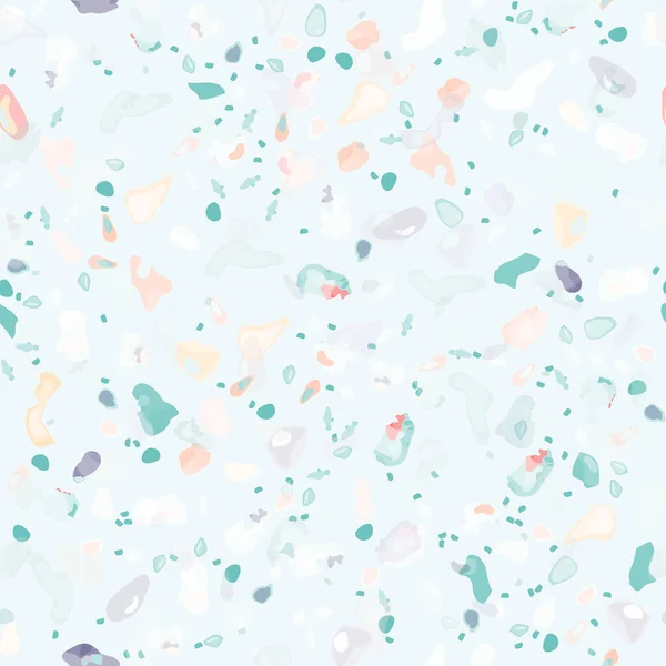 Terrazzo Texture Vector Pavimentazione Senza Cuciture Pattern Pavimento Granito Strutturato — Vettoriale Stock