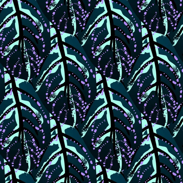 Hoja Tropical Motivo Moderno Jungle Print Patrón Sin Costura Verano — Vector de stock