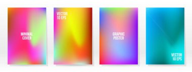Asgari Poster. Pastel Soft. Gökkuşağı Gradyan Kümesi. Grafik Renk Arkaplanı. Bulanık ağ dokusu. Vektör Modern Banner. Soyut Parlak Duvar Kağıdı. Gradyan Teknoloji Kapağı. Mobil Şablon Tasarımı.