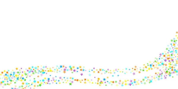 Confetti Festivo Del Arco Iris Plantilla Carnaval Estrella Colorida Cayendo — Vector de stock