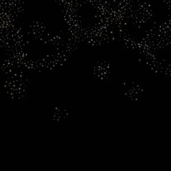 Guldglitterstjärnor Lyxig Glänsande Konfeti Spridda Små Gnistor Blixtljussilverelement Slumpmässigt Magiskt — Stock vektor