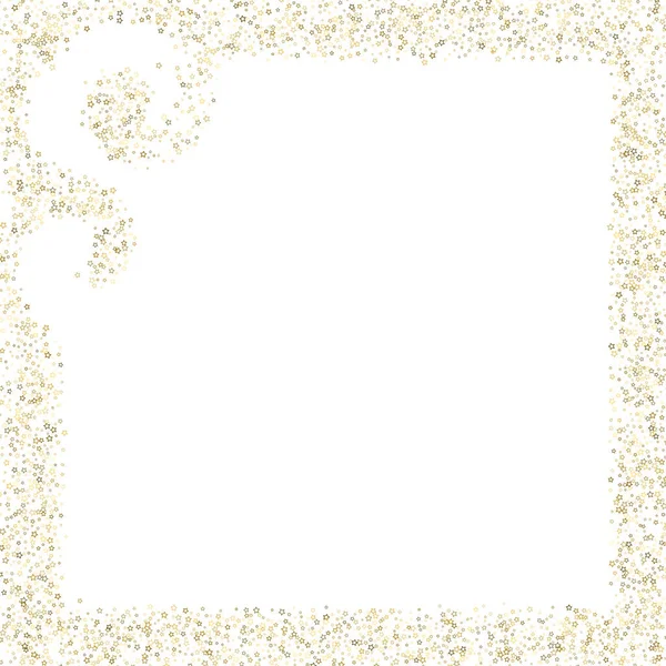 Gold Glitter Stars Lujo Confetti Brillante Pequeño Brillo Disperso Brillo — Vector de stock