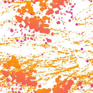 Püskürtme deseni. Moda Konsepti. İmdat baskısı. Sarı, Turuncu Çizim. Yaz Yüzeyi Tekstili. Mürekkep lekeleri. Sprey boya. Splash Blots. Sanatsal Yaratıcı Vektör Arkaplanı.