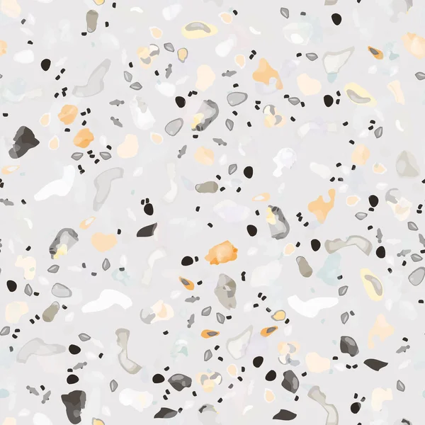 Terrazzo Texture Vector Pavimentazione Senza Cuciture Pattern Pavimento Granito Strutturato — Vettoriale Stock