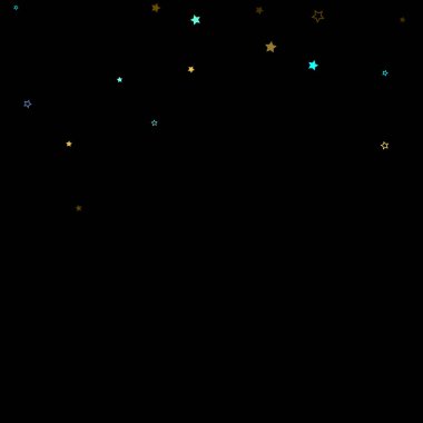 Stars Confetti. Altın, Mavi yıldızlar, parlak konfeti