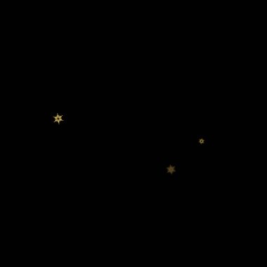 Düşen kar, altın deseni bozar. Uçan altın kar, don ve kar yağışlı bir resim. Kara geceyle ilgili Noel kutlaması için kış baskısı. Yeni Yıl için Tatil Vektörü illüstrasyonu.