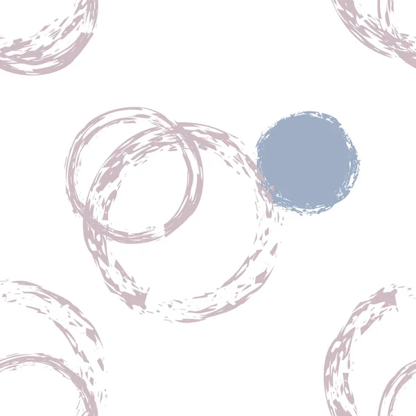 Schwarzer Pinselkreis Vektor Nahtloses Muster Farbe Ornament Weiße Abstrakte Hintergrund — Stockvektor
