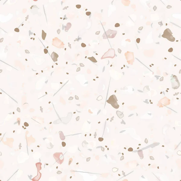 Terrazzo Texture Vector Pavimentazione Senza Cuciture Pattern Pavimento Granito Strutturato — Vettoriale Stock