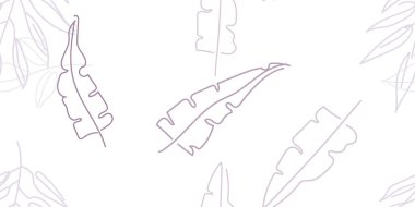 Tropik Yaprak. Modern Motif. Pastel Bir Çizgi Çizimi. Orman baskısı. Yeşillik Yazı Kusursuz Düzen. Yeşillik Vektörü Arkaplanı. Sanatsal Botanik Yüzey. Moda için soyut bitki dokusu