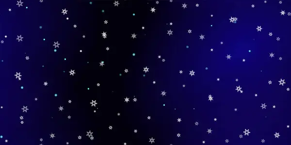 雪の結晶のシームレスなパターン 雪を飛んでイラスト 青い夜の背景にクリスマスのお祝いのための冬のシームレスなプリント 正月のホリデーベクトルイラスト — ストックベクタ