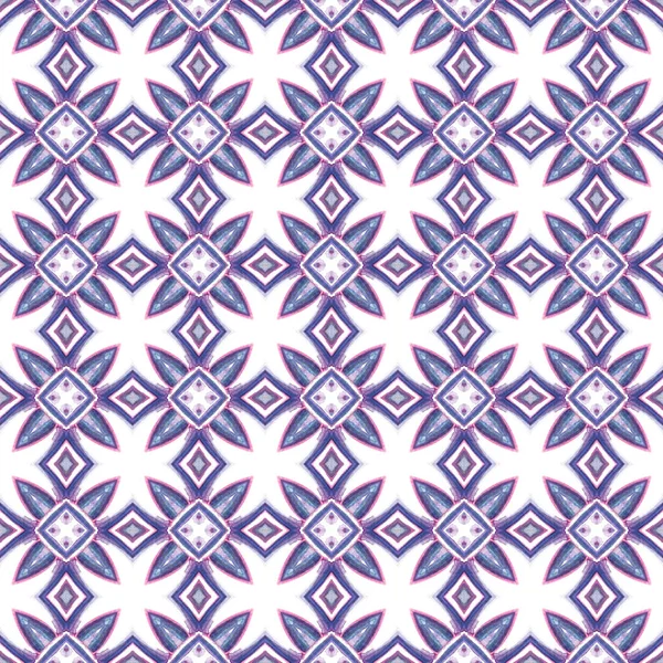 Этническая Текстура Ручной Рисунок Talavera Azulejos Portugal Turkish Seamless Pattern — стоковое фото