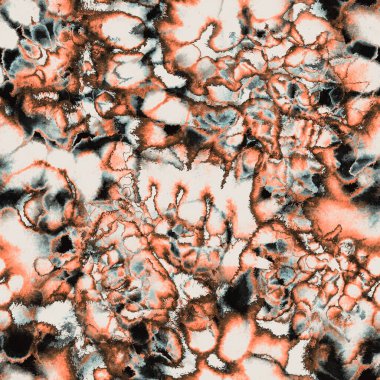 Islak ve pürüzsüz boya. Suluboya karışık resimlerle akan su sıçramaları, lekeler, noktalar, yırtık kenarlar. Tekstil, yüzey, moda, mayo ve modern tasarım için sonu gelmeyen soyut arka plan.