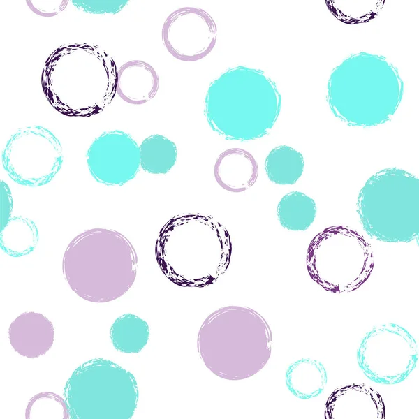Black Brush Circle Vector Seamless Pattern Color Design White Abstract — Image vectorielle