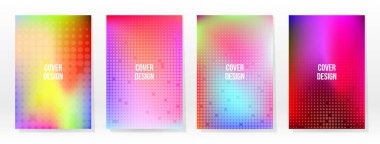 Asgari Poster. Pastel Soft. Gökkuşağı Gradyan Kümesi. Grafik Renk Arkaplanı. Bulanık ağ dokusu. Vektör Modern Banner. Soyut Parlak Duvar Kağıdı. Gradyan Teknoloji Kapağı. Mobil Şablon Tasarımı.