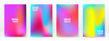 Asgari Poster. Pastel Soft. Gökkuşağı Gradyan Kümesi. Grafik Renk Arkaplanı. Bulanık ağ dokusu. Vektör Modern Banner. Soyut Parlak Duvar Kağıdı. Gradyan Teknoloji Kapağı. Mobil Şablon Tasarımı.