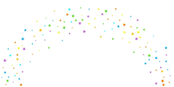 彩虹节庆糖果 嘉年华模板 五彩斑斓的星空坠落美丽的假期派对 白色背景上的小彩色小饰品 明亮的矢量图解 — 图库矢量图片