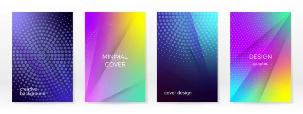 Minimal Poster Pastel Soft Rainbow Gradient Set Graphic Color Background — Stock Vector