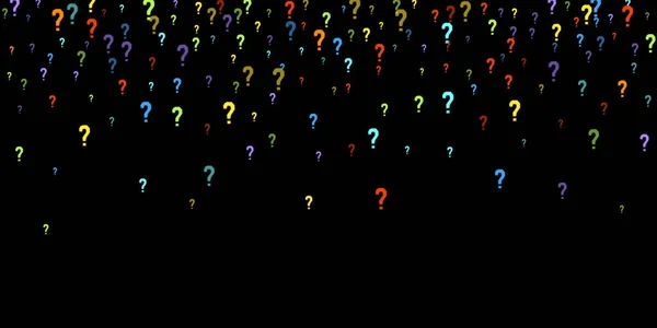 Fragezeichen Auf Schwarzem Hintergrund Quiz Zweifel Umfrage Umfrage Faq Befragung — Stockvektor