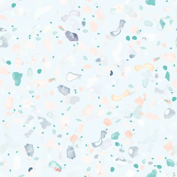 Terrazzo Texture Vector Pavimentazione Senza Cuciture Pattern Pavimento Granito Strutturato — Vettoriale Stock