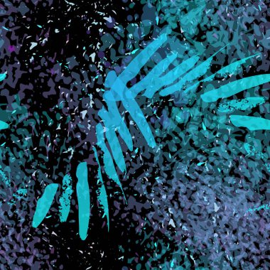 Lekesiz desen. Moda Konsepti. İmdat baskısı. Mavi, Teal Illustration. Kirli Yüzey Tekstili. Mürekkep lekeleri. Sprey boya. Splash Blots. Sanatsal Yaratıcı Vektör Arkaplanı.