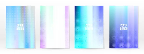 Holographisches Posterset Vorhanden Schillernde Technologieabdeckung Mobile Grafische Vorlage Vector Poster — Stockvektor