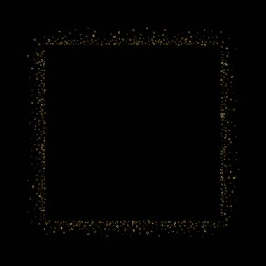 Altın Parıldayan Yıldızlar. Lüks Parlak Konfeti. Dağınık küçük bir parıltı. Parlak gümüş element. Rastgele sihirli minik ışık. Yıldızların düşüşü siyah arka plan. Yeni Yıl, Noel Vektörü illüstrasyonu.