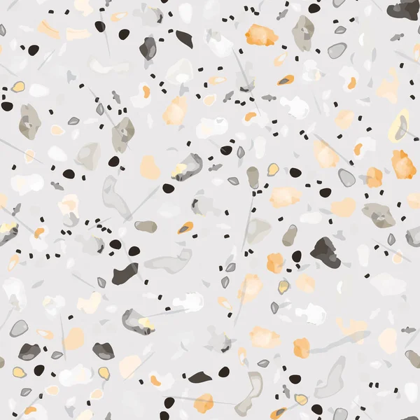 Terrazzo Texture Vector Pavimentazione Senza Cuciture Pattern Pavimento Granito Strutturato — Vettoriale Stock