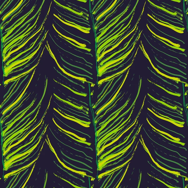 Tropical Leaf Modern Motif Jungle Print Foliage Summer Seamless Pattern — Stock Vector