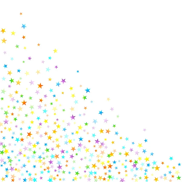 Rainbow Festive Confetti Karnevalová Šablona Barevný Star Falling Krásná Oslava — Stockový vektor