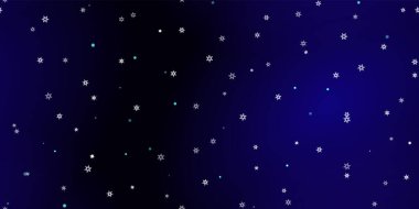 Düşen kar taneleri pürüzsüz desen. Uçan kar, don ve kar ile ilgili bir resim. Mavi gece geçmişinde noel kutlaması için kusursuz bir baskı. Yeni Yıl için Tatil Vektörü illüstrasyonu