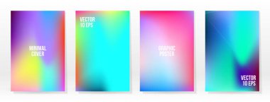 Asgari Poster. Pastel Soft. Gökkuşağı Gradyan Kümesi. Grafik Renk Arkaplanı. Bulanık ağ dokusu. Vektör Modern Banner. Soyut Parlak Duvar Kağıdı. Gradyan Teknoloji Kapağı. Mobil Şablon Tasarımı.